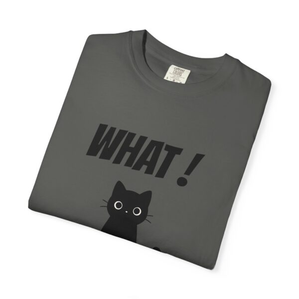 Funny Cat Graphic Tee – Spilled Coffee “What..” Shirt | Cute Cat Meme T-Shirt | Aesthetic Streetwear