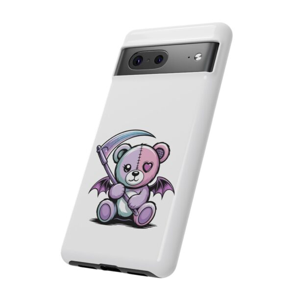Pastel Goth Teddy Bear Phone Case – Creepy Cute Winged Bear with Scythe | Kawaii Goth Aesthetic Case