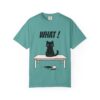 Funny Cat Graphic Tee – Spilled Coffee “What..” Shirt | Cute Cat Meme T-Shirt | Aesthetic Streetwear