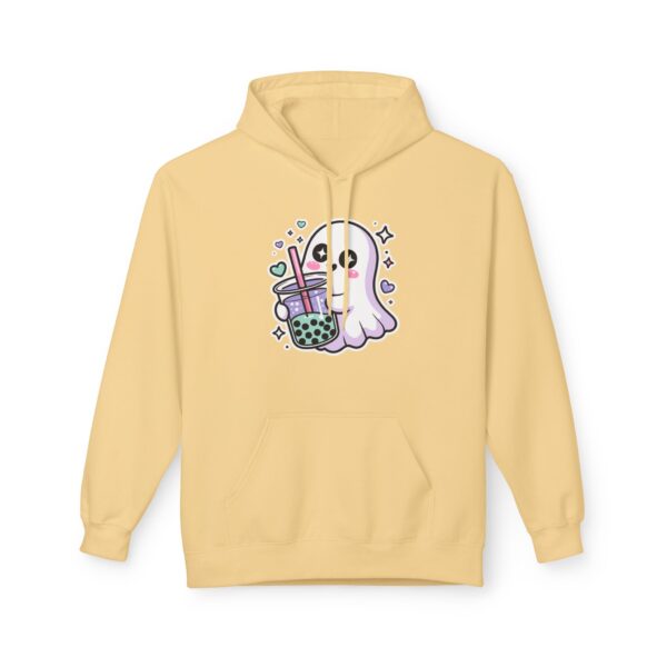 Cute Ghost Boba Hoodie – Kawaii Bubble Tea Ghost Canvas Hoodie | Spooky Cute Aesthetic Hoodie