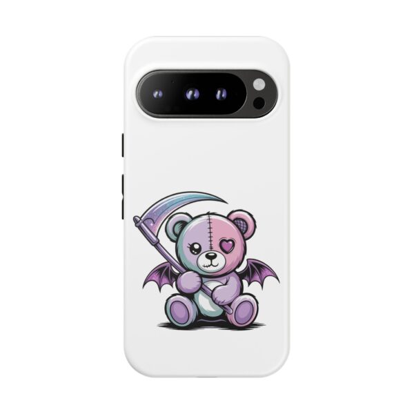 Pastel Goth Teddy Bear Phone Case – Creepy Cute Winged Bear with Scythe | Kawaii Goth Aesthetic Case