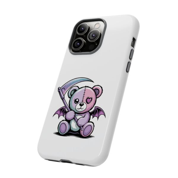 Pastel Goth Teddy Bear Phone Case – Creepy Cute Winged Bear with Scythe | Kawaii Goth Aesthetic Case