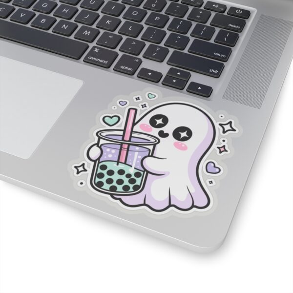 Cute Ghost Boba Sticker – Kawaii Bubble Tea Ghost Vinyl Decal | Spooky Cute Aesthetic