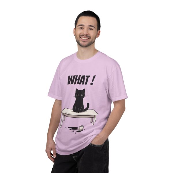 Funny Cat Graphic Tee – Spilled Coffee “What..” Shirt | Cute Cat Meme T-Shirt | Aesthetic Streetwear