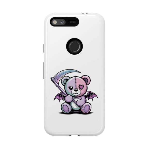 Pastel Goth Teddy Bear Phone Case – Creepy Cute Winged Bear with Scythe | Kawaii Goth Aesthetic Case