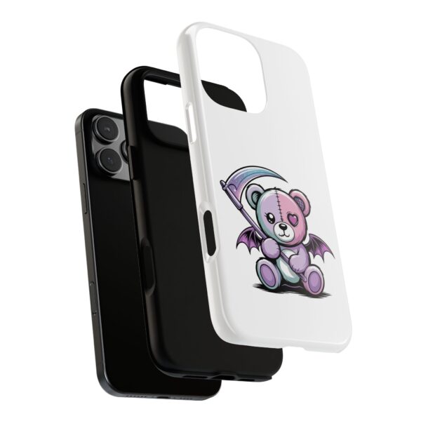 Pastel Goth Teddy Bear Phone Case – Creepy Cute Winged Bear with Scythe | Kawaii Goth Aesthetic Case