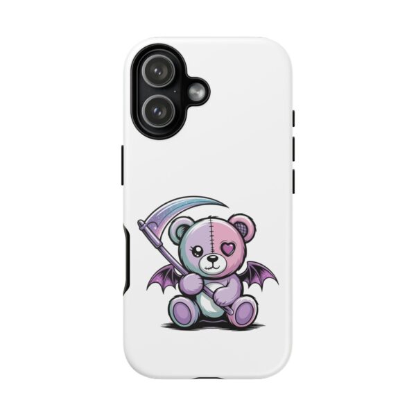 Pastel Goth Teddy Bear Phone Case – Creepy Cute Winged Bear with Scythe | Kawaii Goth Aesthetic Case