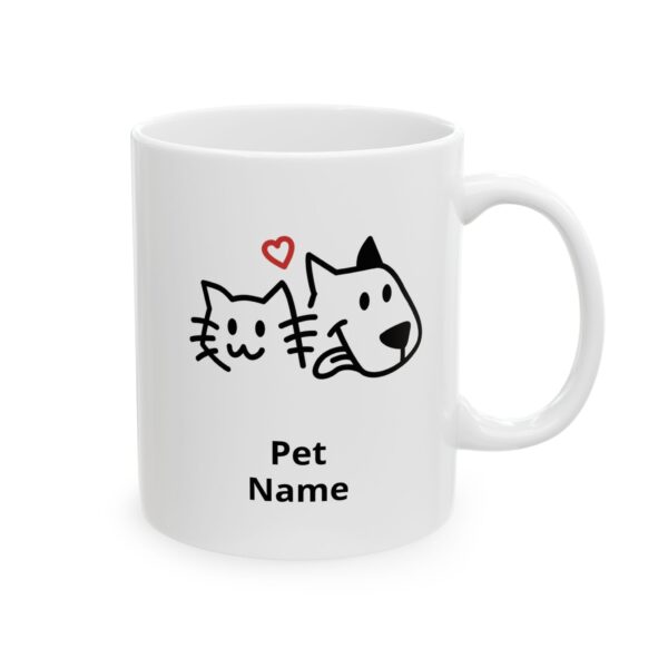 Cat & Dog Doodle Ceramic Mug – Cute Pet Faces Coffee Cup (11oz, 15oz)
