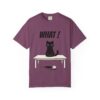 Funny Cat Graphic Tee – Spilled Coffee “What..” Shirt | Cute Cat Meme T-Shirt | Aesthetic Streetwear
