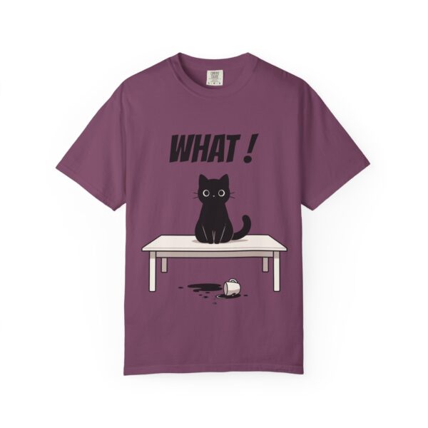 Funny Cat Graphic Tee – Spilled Coffee “What..” Shirt | Cute Cat Meme T-Shirt | Aesthetic Streetwear