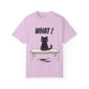 Funny Cat Graphic Tee – Spilled Coffee “What..” Shirt | Cute Cat Meme T-Shirt | Aesthetic Streetwear