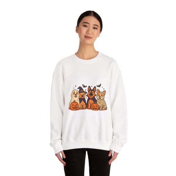 Funny Dog Halloween Sweatshirt – Happy Howl-O-Ween Dog Costume Graphic Sweatshirt | Cute Dog Halloween Party Sweatshirt