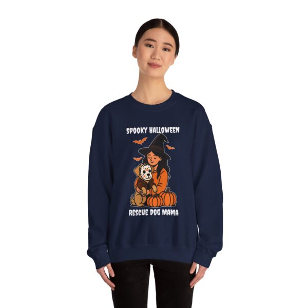 Witch Girl with Pumpkin & Dog Sweatshirt — Cute Halloween Crewneck