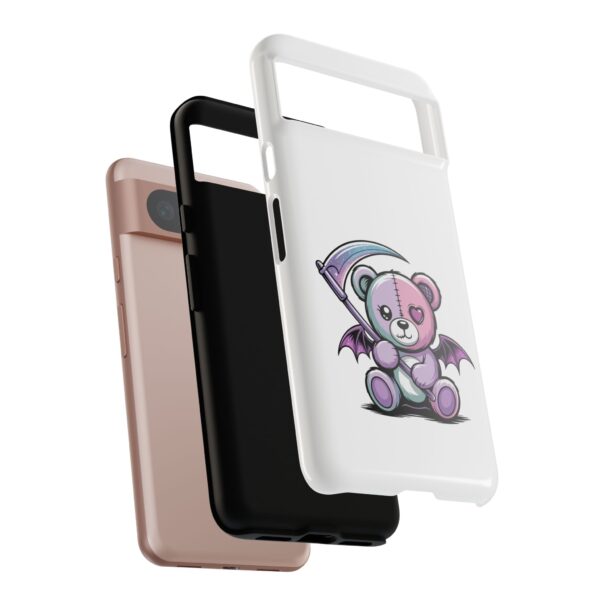 Pastel Goth Teddy Bear Phone Case – Creepy Cute Winged Bear with Scythe | Kawaii Goth Aesthetic Case