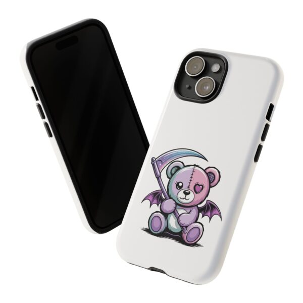 Pastel Goth Teddy Bear Phone Case – Creepy Cute Winged Bear with Scythe | Kawaii Goth Aesthetic Case