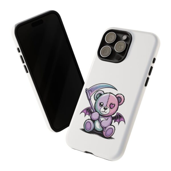 Pastel Goth Teddy Bear Phone Case – Creepy Cute Winged Bear with Scythe | Kawaii Goth Aesthetic Case