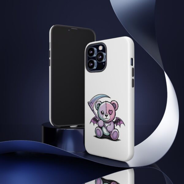 Pastel Goth Teddy Bear Phone Case – Creepy Cute Winged Bear with Scythe | Kawaii Goth Aesthetic Case