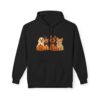 Cute Halloween puppies with pumpkins and witch hat on cozy hoodie design