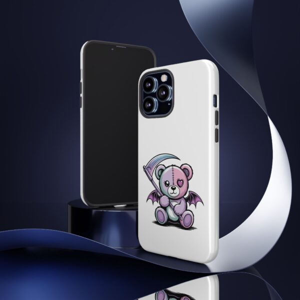 Pastel Goth Teddy Bear Phone Case – Creepy Cute Winged Bear with Scythe | Kawaii Goth Aesthetic Case