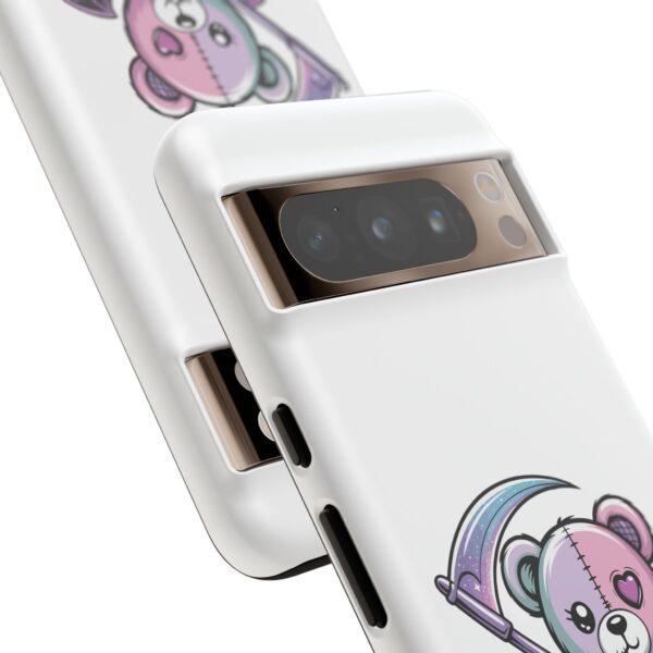 Pastel Goth Teddy Bear Phone Case – Creepy Cute Winged Bear with Scythe | Kawaii Goth Aesthetic Case