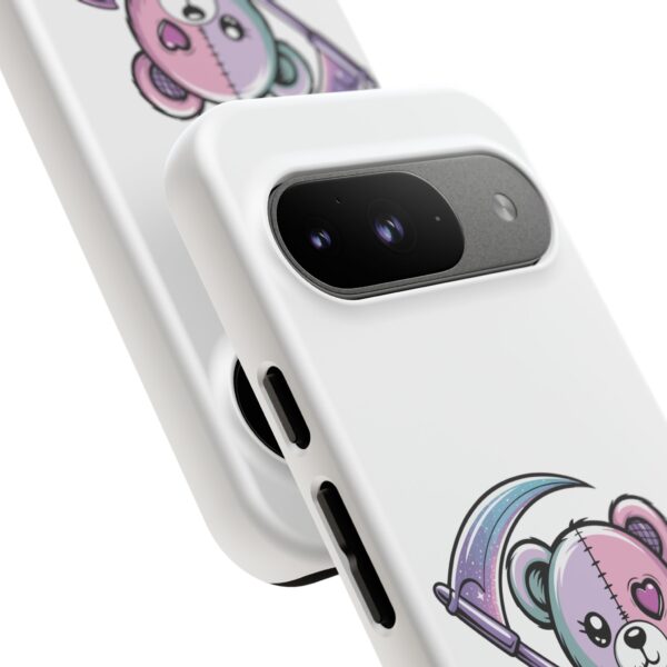 Pastel Goth Teddy Bear Phone Case – Creepy Cute Winged Bear with Scythe | Kawaii Goth Aesthetic Case
