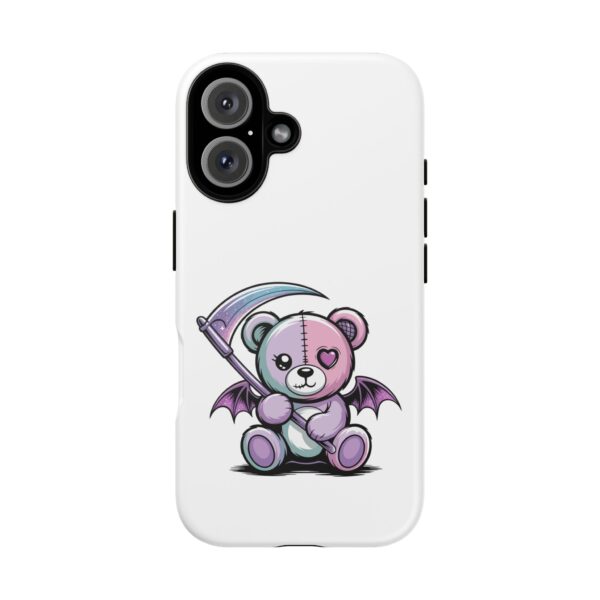 Pastel Goth Teddy Bear Phone Case – Creepy Cute Winged Bear with Scythe | Kawaii Goth Aesthetic Case