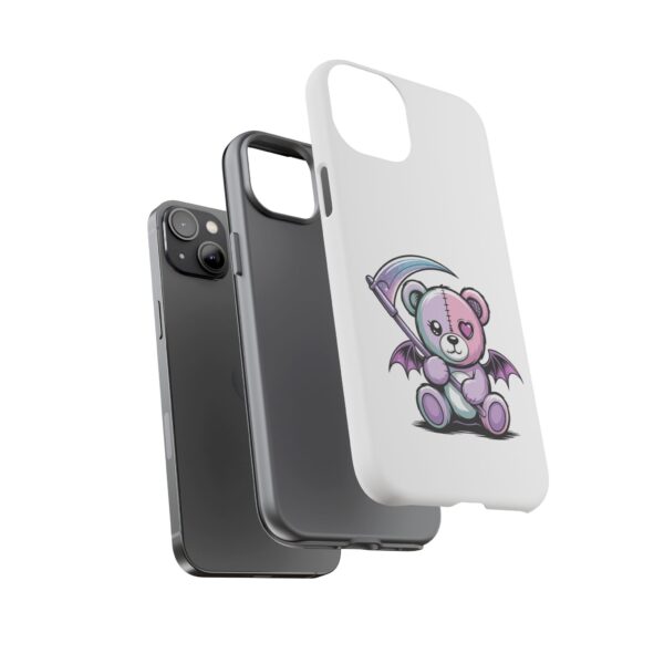 Pastel Goth Teddy Bear Phone Case – Creepy Cute Winged Bear with Scythe | Kawaii Goth Aesthetic Case