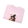 Witch Girl with Pumpkin & Dog Sweatshirt — Cute Halloween Crewneck