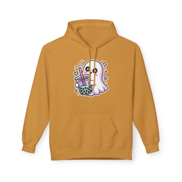 Cute Ghost Boba Hoodie – Kawaii Bubble Tea Ghost Canvas Hoodie | Spooky Cute Aesthetic Hoodie