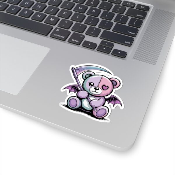 6856432979845691664_1200.jpeg Cute Pastel Goth Teddy Bear Sticker – Creepy Cute Winged Bear with Scythe | Kawaii Goth Vinyl Decal