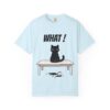 Funny Cat Graphic Tee – Spilled Coffee “What..” Shirt | Cute Cat Meme T-Shirt | Aesthetic Streetwear