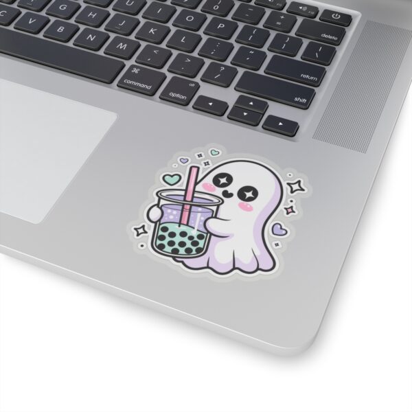 Cute Ghost Boba Sticker – Kawaii Bubble Tea Ghost Vinyl Decal | Spooky Cute Aesthetic