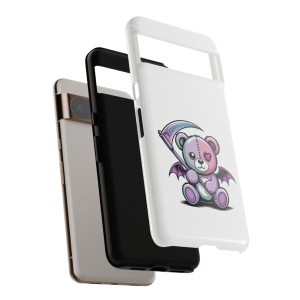 Pastel Goth Teddy Bear Phone Case – Creepy Cute Winged Bear with Scythe | Kawaii Goth Aesthetic Case