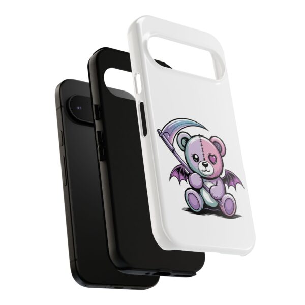 Pastel Goth Teddy Bear Phone Case – Creepy Cute Winged Bear with Scythe | Kawaii Goth Aesthetic Case