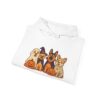 Halloween Dogs Hoodie – Cute Puppies with Pumpkins & Witch Hat Sweatshirt