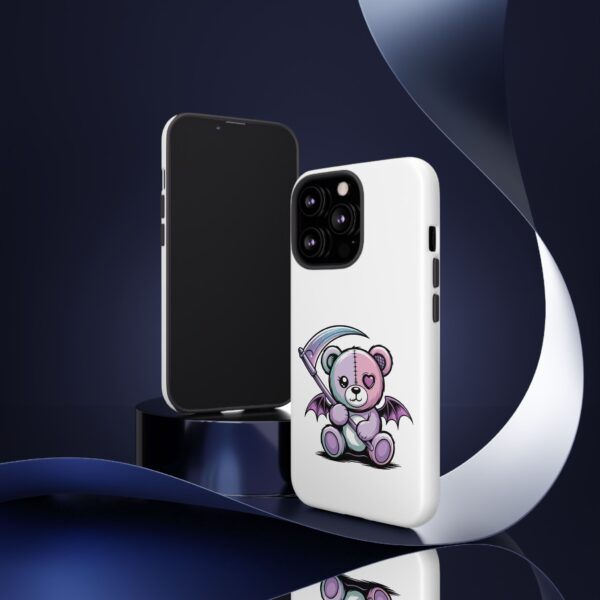Pastel Goth Teddy Bear Phone Case – Creepy Cute Winged Bear with Scythe | Kawaii Goth Aesthetic Case