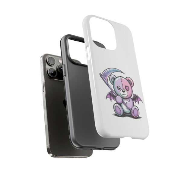 Pastel Goth Teddy Bear Phone Case – Creepy Cute Winged Bear with Scythe | Kawaii Goth Aesthetic Case