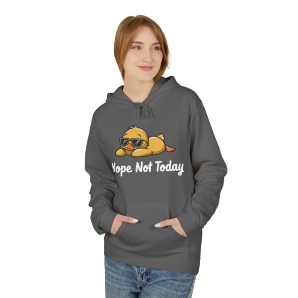 Funny Duck Graphic Hoodie – “Nope. Not Today.” Lazy Animal Meme wear | Cute Duck Illustration Hoodie | Aesthetic Streetwear