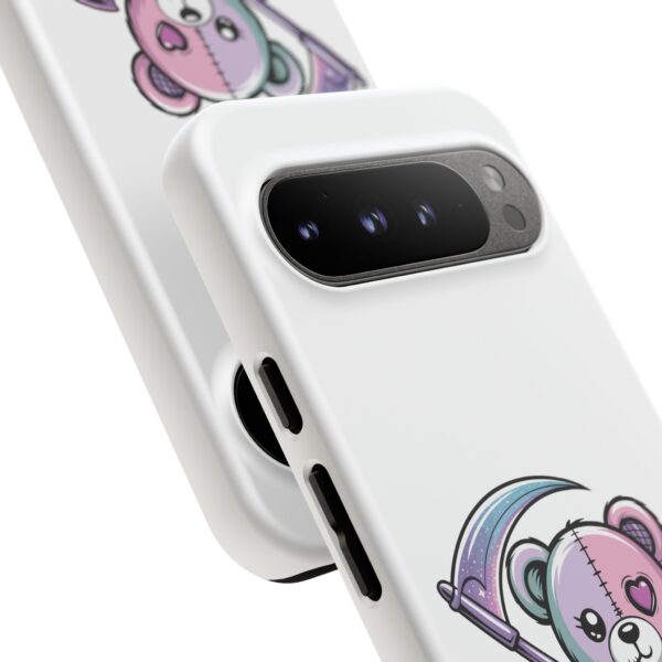 Pastel Goth Teddy Bear Phone Case – Creepy Cute Winged Bear with Scythe | Kawaii Goth Aesthetic Case