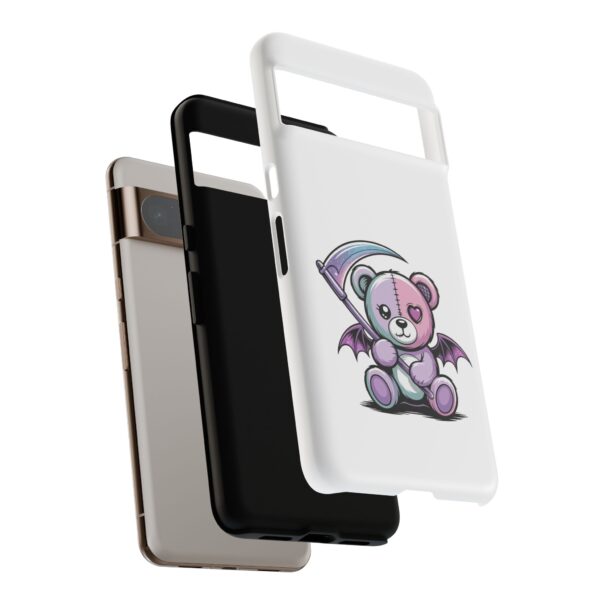 Pastel Goth Teddy Bear Phone Case – Creepy Cute Winged Bear with Scythe | Kawaii Goth Aesthetic Case