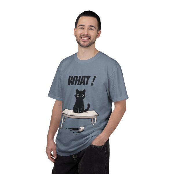 Funny Cat Graphic Tee – Spilled Coffee “What..” Shirt | Cute Cat Meme T-Shirt | Aesthetic Streetwear