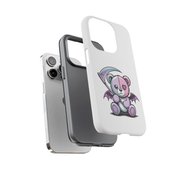 Pastel Goth Teddy Bear Phone Case – Creepy Cute Winged Bear with Scythe | Kawaii Goth Aesthetic Case