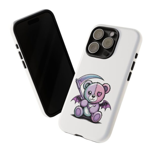 Pastel Goth Teddy Bear Phone Case – Creepy Cute Winged Bear with Scythe | Kawaii Goth Aesthetic Case