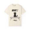 Funny Cat Graphic Tee – Spilled Coffee “What..” Shirt | Cute Cat Meme T-Shirt | Aesthetic Streetwear