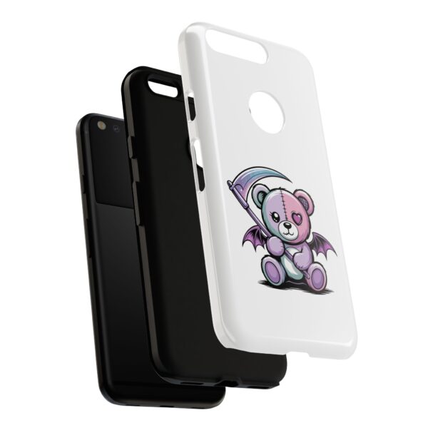 Pastel Goth Teddy Bear Phone Case – Creepy Cute Winged Bear with Scythe | Kawaii Goth Aesthetic Case