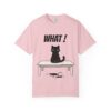 Funny Cat Graphic Tee – Spilled Coffee “What..” Shirt | Cute Cat Meme T-Shirt | Aesthetic Streetwear