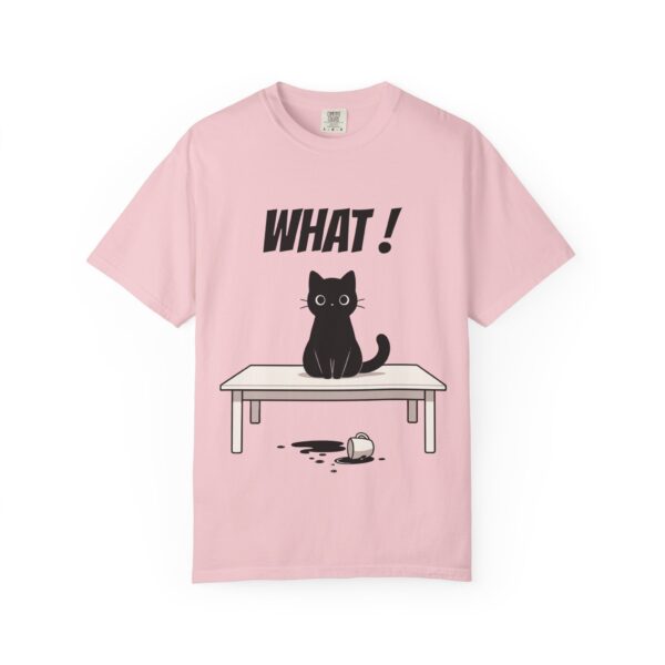 Funny Cat Graphic Tee – Spilled Coffee “What..” Shirt | Cute Cat Meme T-Shirt | Aesthetic Streetwear