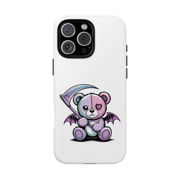 Pastel Goth Teddy Bear Phone Case – Creepy Cute Winged Bear with Scythe | Kawaii Goth Aesthetic Case