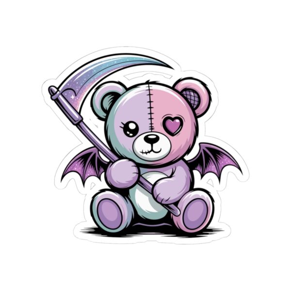 9921868272201817762_1200.jpeg Cute Pastel Goth Teddy Bear Sticker – Creepy Cute Winged Bear with Scythe | Kawaii Goth Vinyl Decal