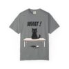 Funny Cat Graphic Tee – Spilled Coffee “What..” Shirt | Cute Cat Meme T-Shirt | Aesthetic Streetwear